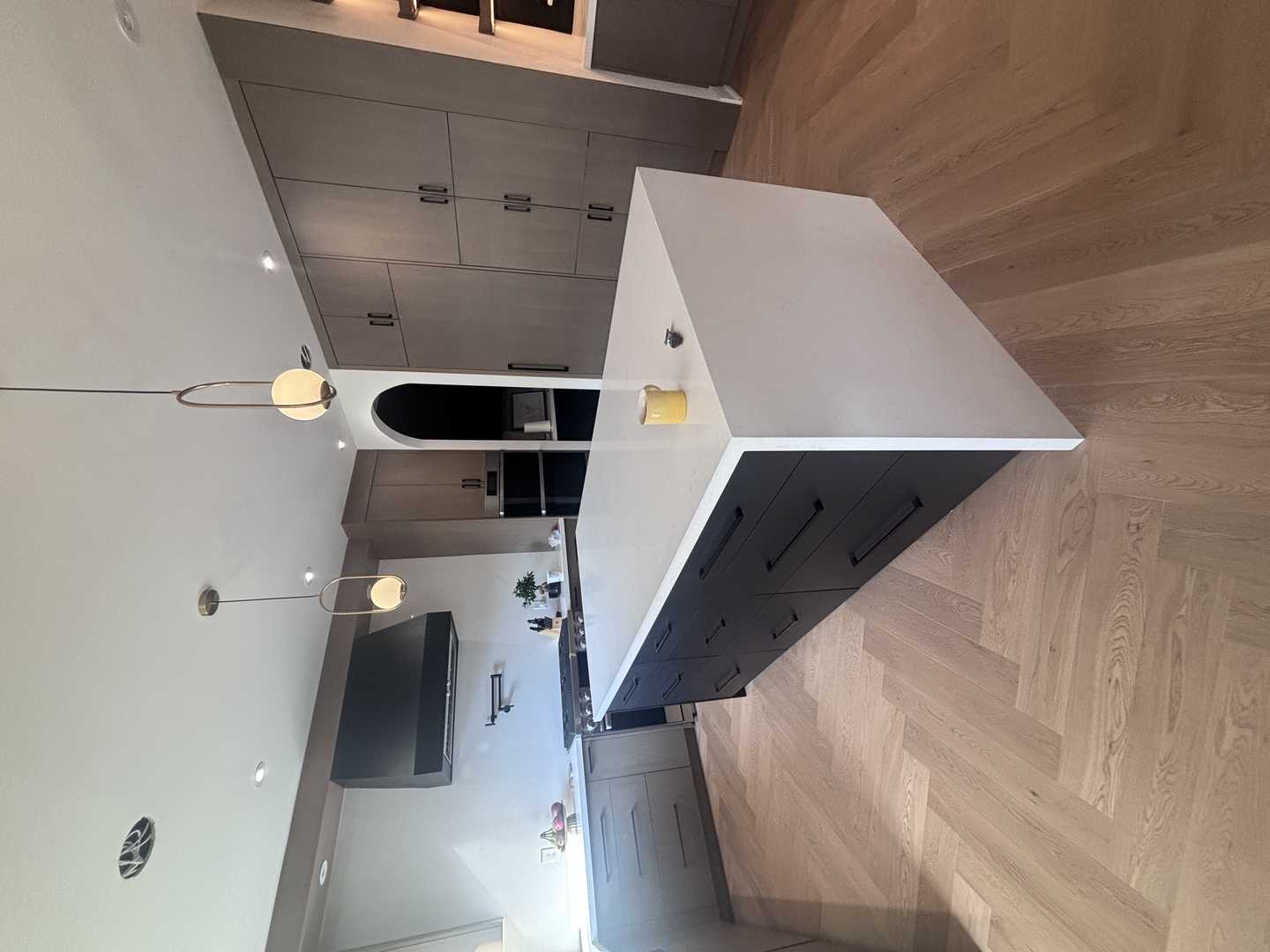 Veneer stain with black mdf spray painting hood, black island, - Image 2
